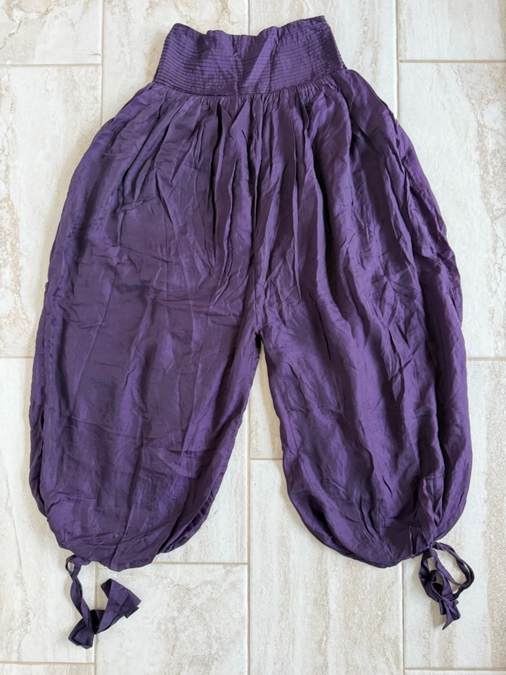 Chic Purple Balloon Harem Pants
